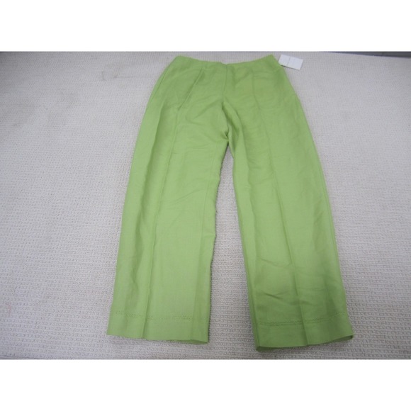 Emma James Pants Womens 14 Lime Green Linen Rayon Blend Straight Leg EMJU3650 - Picture 1 of 10